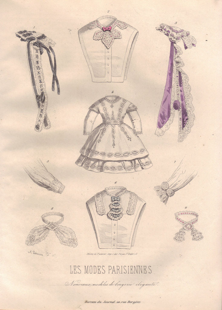FASHION. ladies clothing 1869 old antique vintage print picture